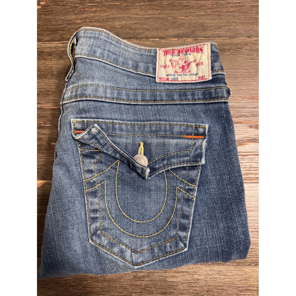 True Religion Jodie Slim Skinny Jeans Medium Wash Blue Denim Size 30
